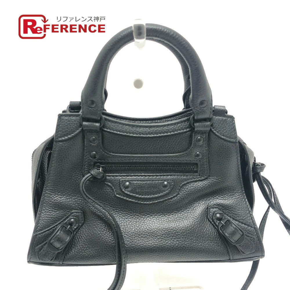 BALENCIAGA Neo City Bag Handbag Leather Black